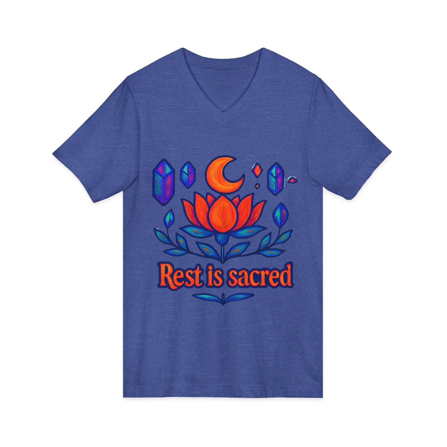 Rest Is Sacred V-Neck Adult Tee