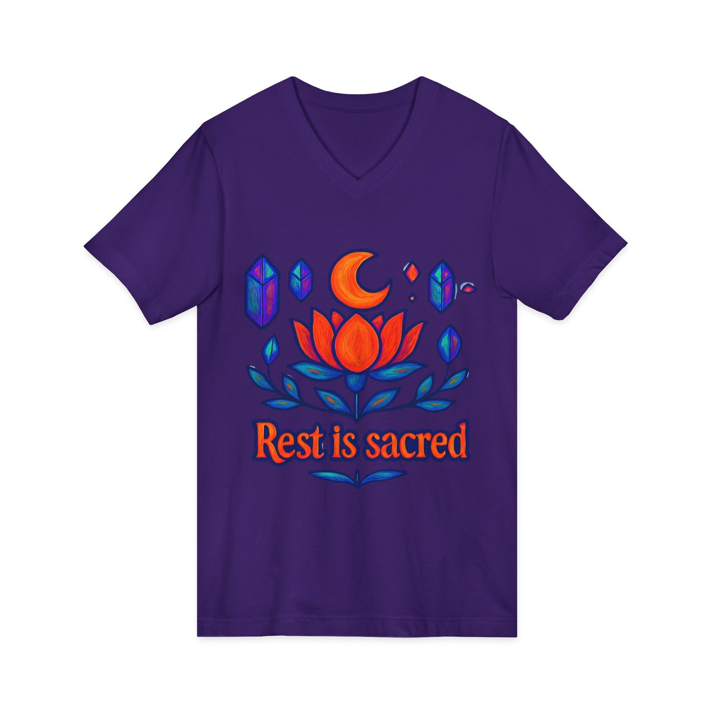 Rest Is Sacred V-Neck Adult Tee