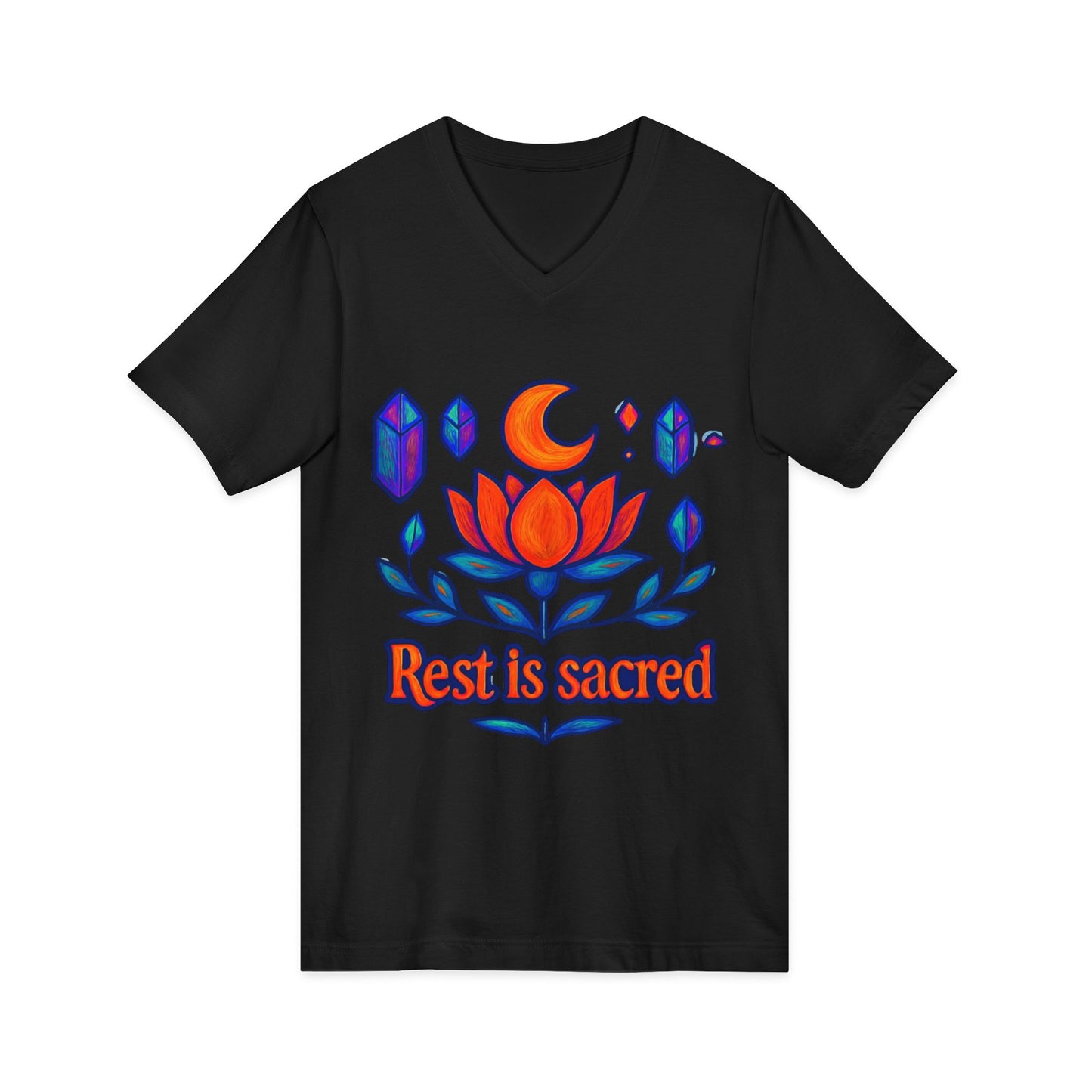 Rest Is Sacred V-Neck Adult Tee