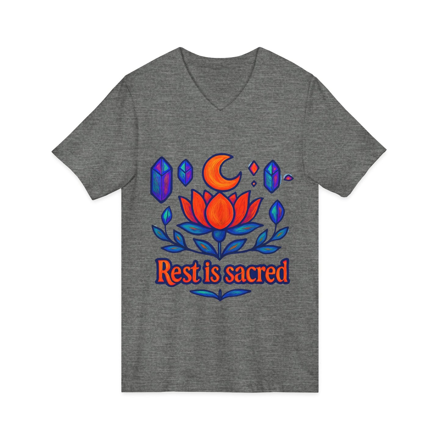 Rest Is Sacred V-Neck Adult Tee