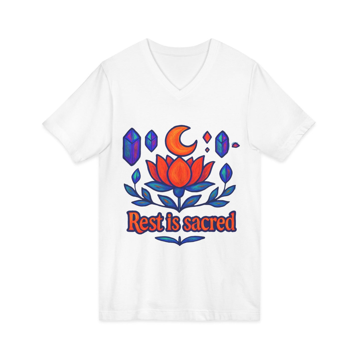 Rest Is Sacred V-Neck Adult Tee