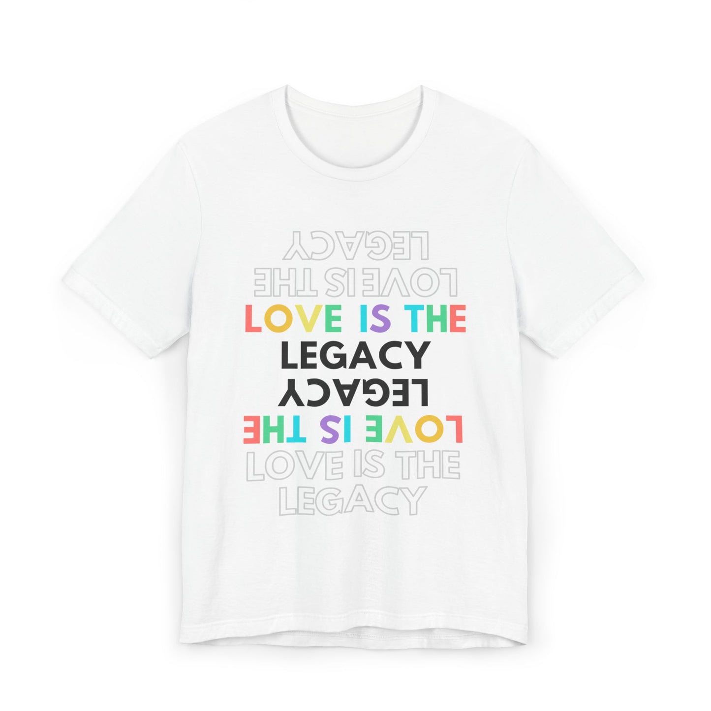 Colorful "Love Is The Legacy" Oversized Tee, Unisex Boxy T-Shirt for Casual Wear