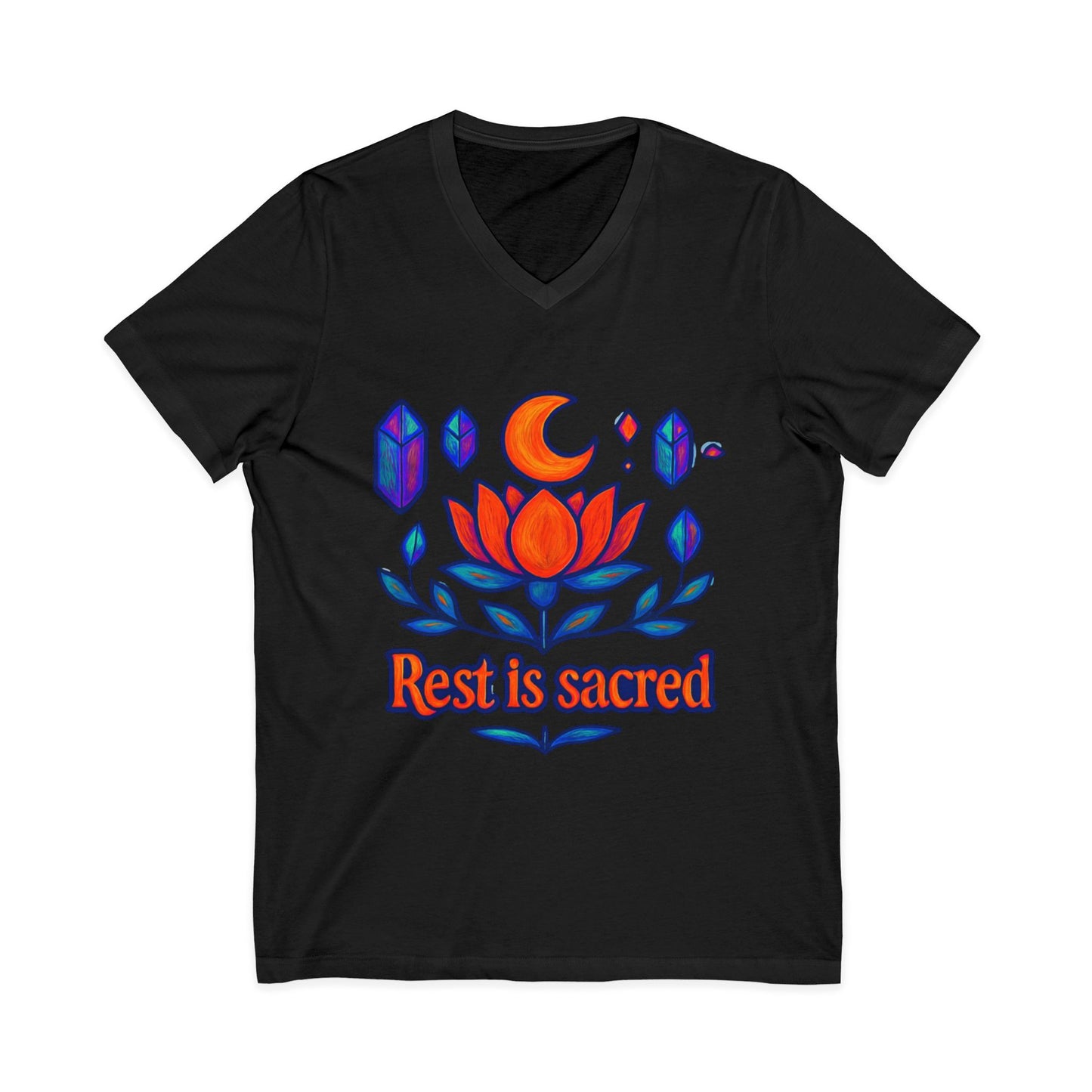 Rest Is Sacred V-Neck Adult Tee