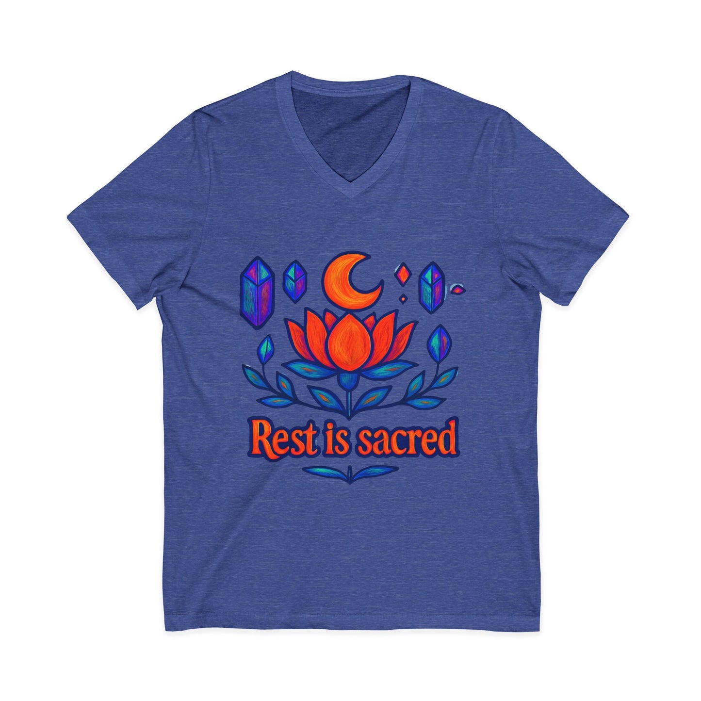 Rest Is Sacred V-Neck Adult Tee