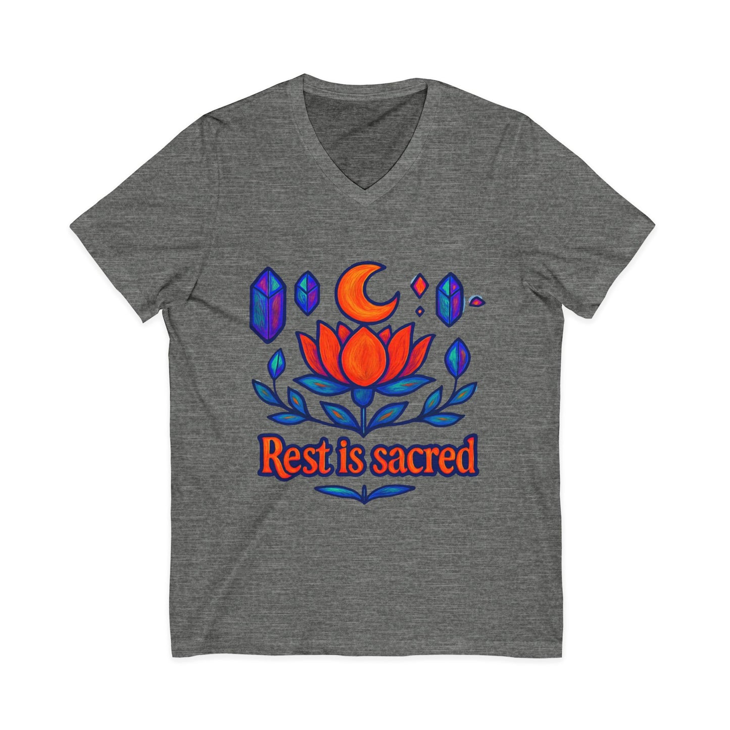 Rest Is Sacred V-Neck Adult Tee