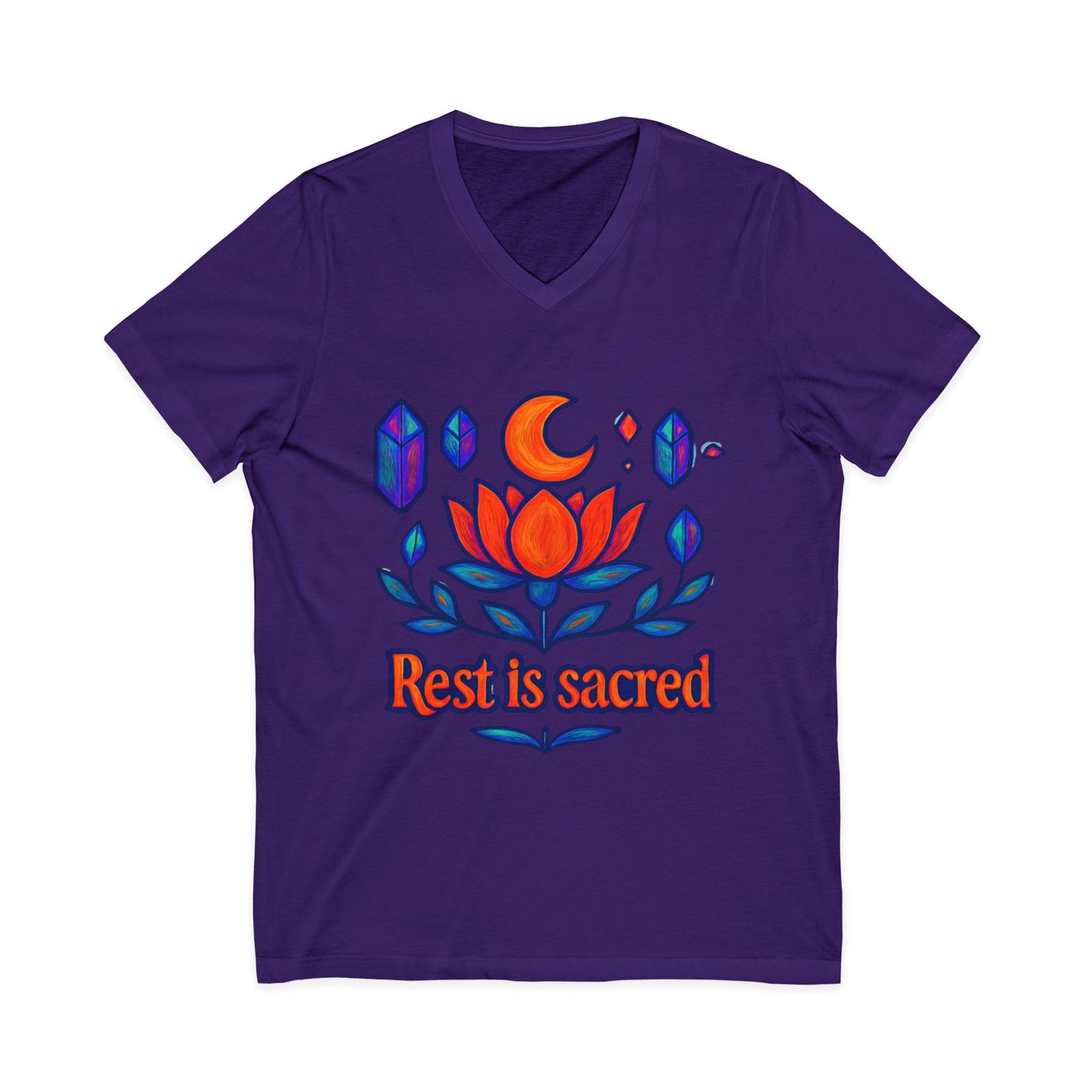 Rest Is Sacred V-Neck Adult Tee